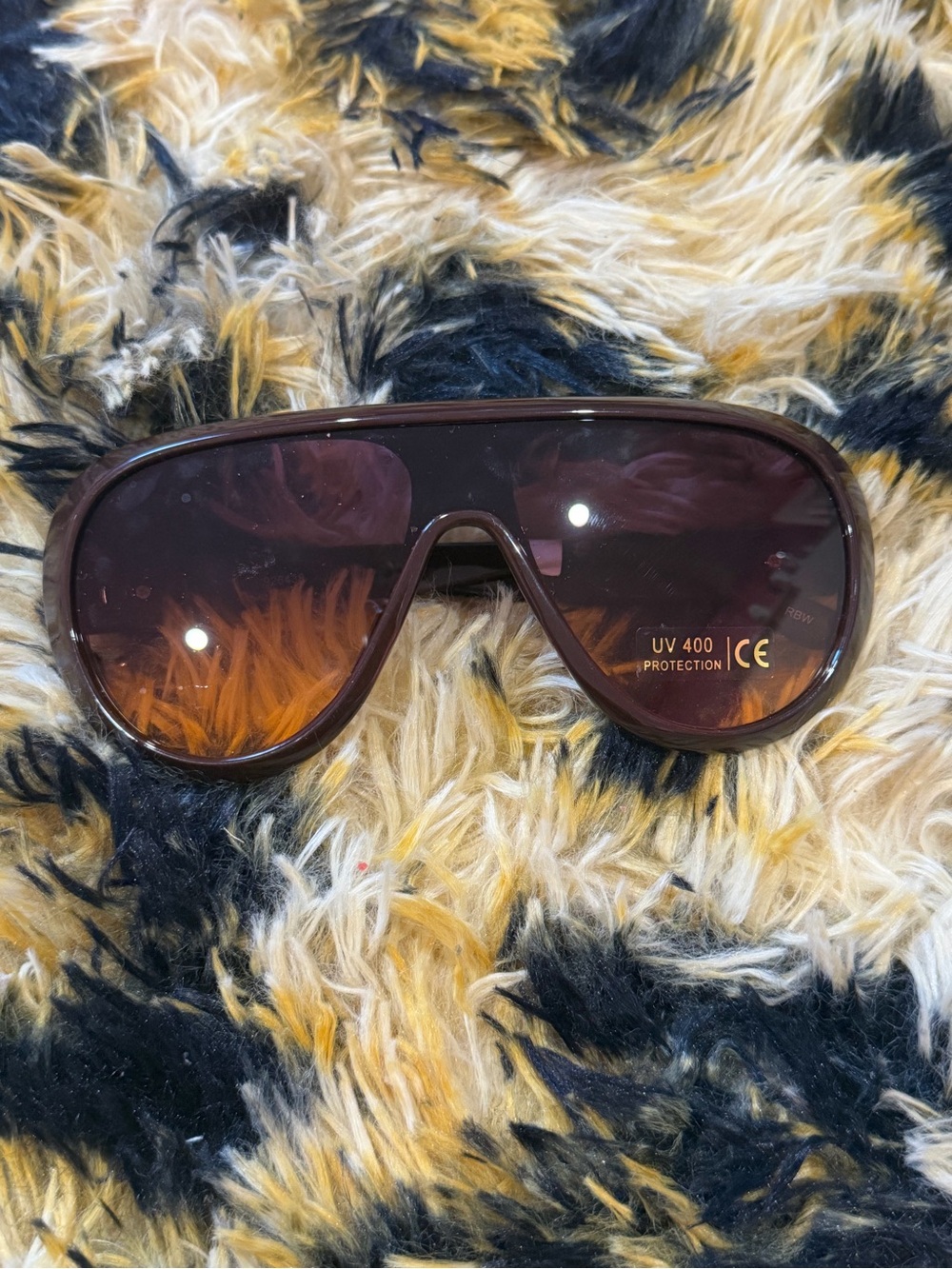 Brown Shield Sunglasses - Brown Lenses
